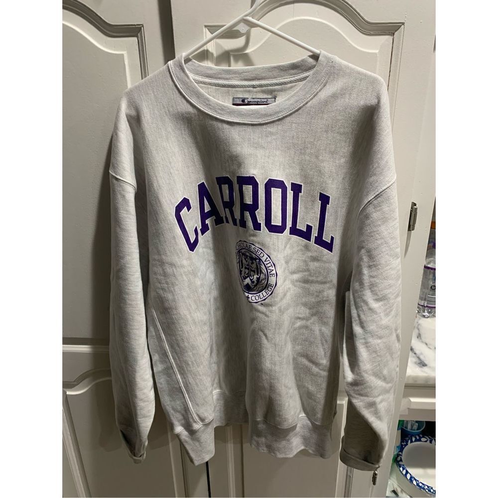 Champion Reverse Weave Carleton Sweatshirt Pullover Jumper Print Out Logo / Cham